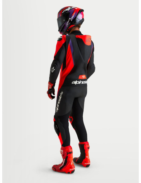 Combinaison cuir moto Alpinestars Missile V3 1 pièce - Noir Rouge fluo Violet