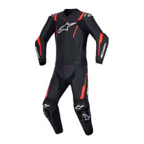 Combinaison cuir moto Alpinestars Missile V3 2 pièces - Noir Rouge fluo