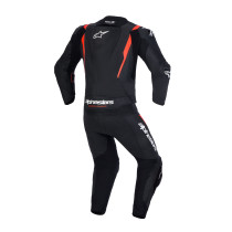 Combinaison cuir moto Alpinestars Missile V3 2 pièces - Noir Rouge fluo 2