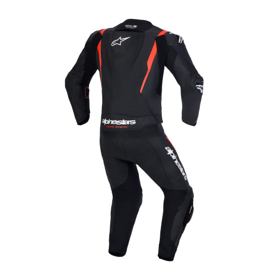 Combinaison cuir moto Alpinestars Missile V3 2 pièces - Noir Rouge fluo