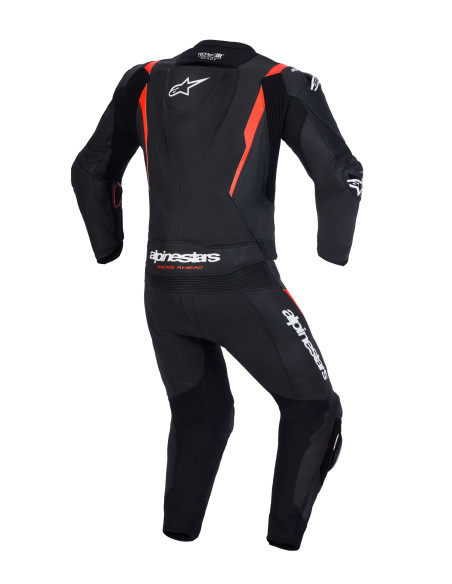 Combinaison cuir moto Alpinestars Missile V3 2 pièces - Noir Rouge fluo