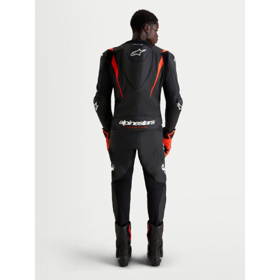 Combinaison cuir moto Alpinestars Missile V3 2 pièces - Noir Rouge fluo