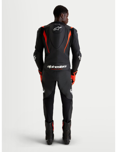Combinaison cuir moto Alpinestars Missile V3 2 pièces - Noir Rouge fluo