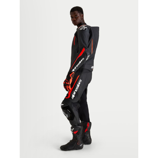 Combinaison cuir moto Alpinestars Missile V3 2 pièces - Noir Rouge fluo