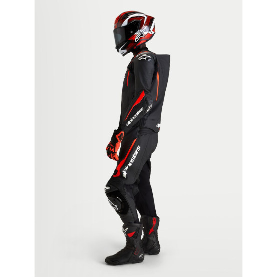 Combinaison cuir moto Alpinestars Missile V3 2 pièces - Noir Rouge fluo