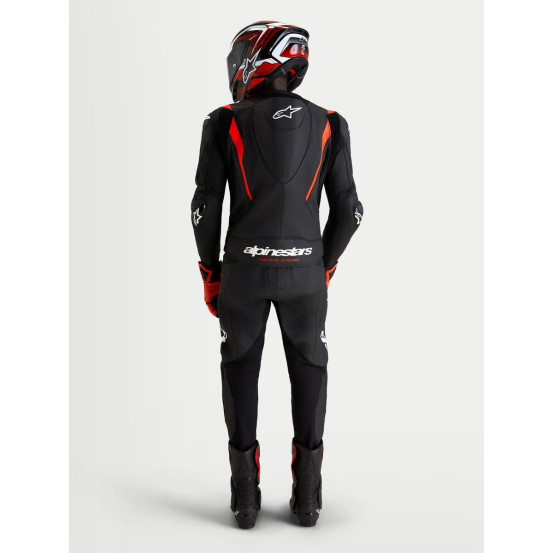 Combinaison cuir moto Alpinestars Missile V3 2 pièces - Noir Rouge fluo