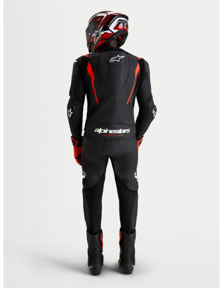 Combinaison cuir moto Alpinestars Missile V3 2 pièces - Noir Rouge fluo