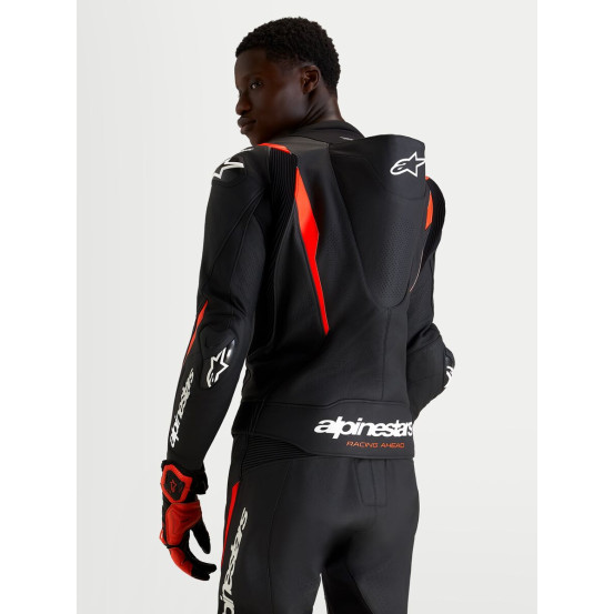Combinaison cuir moto Alpinestars Missile V3 2 pièces - Noir Rouge fluo