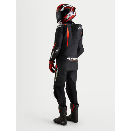 Combinaison cuir moto Alpinestars Missile V3 2 pièces - Noir Rouge fluo