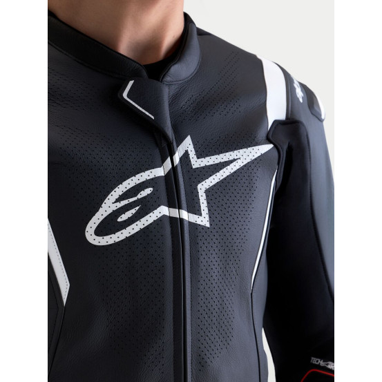 Combinaison cuir moto Alpinestars Missile V3 2 pièces - Noir Blanc