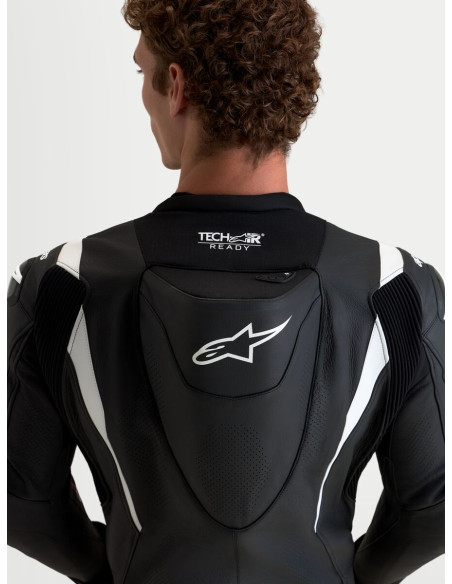 Combinaison cuir moto Alpinestars Missile V3 2 pièces - Noir Blanc