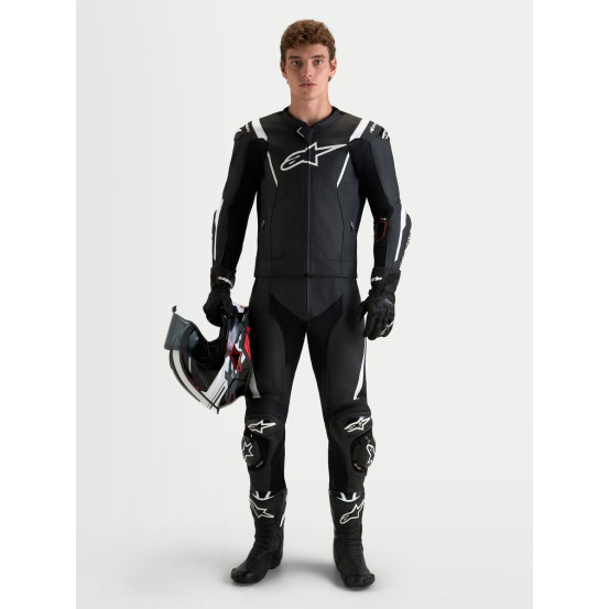 Combinaison cuir moto Alpinestars Missile V3 2 pièces - Noir Blanc