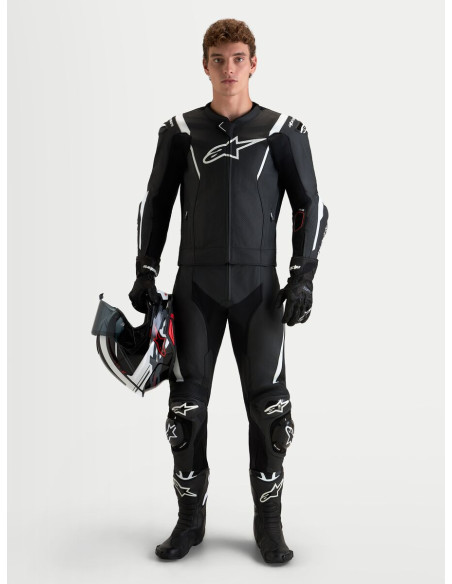 Combinaison cuir moto Alpinestars Missile V3 2 pièces - Noir Blanc