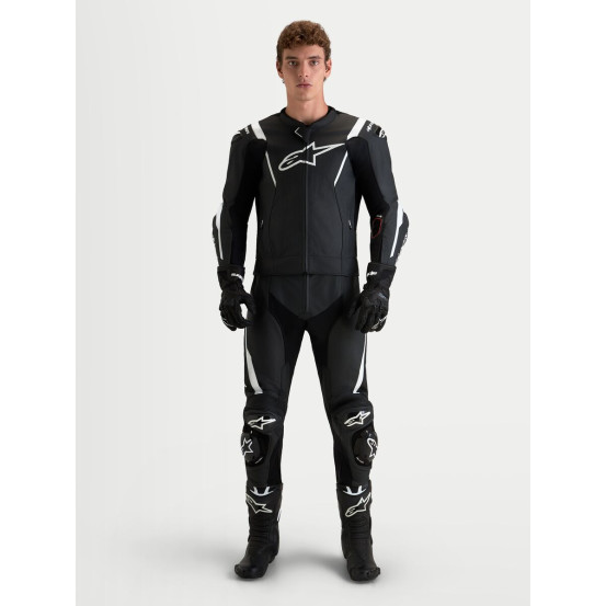 Combinaison cuir moto Alpinestars Missile V3 2 pièces - Noir Blanc