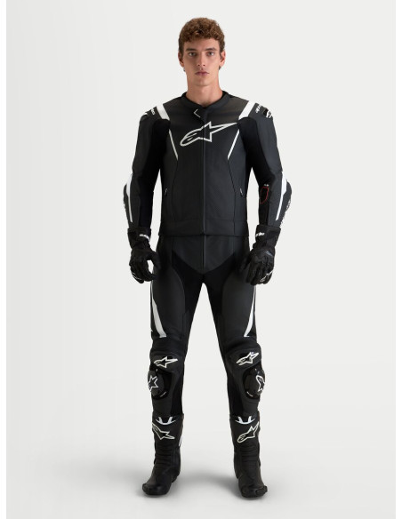 Combinaison cuir moto Alpinestars Missile V3 2 pièces - Noir Blanc