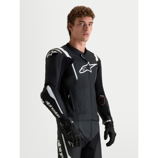 Combinaison cuir moto Alpinestars Missile V3 2 pièces - Noir Blanc