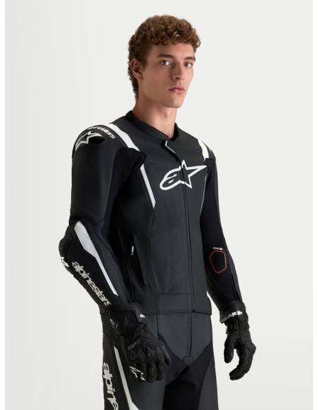 Combinaison cuir moto Alpinestars Missile V3 2 pièces - Noir Blanc