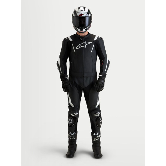 Combinaison cuir moto Alpinestars Missile V3 2 pièces - Noir Blanc
