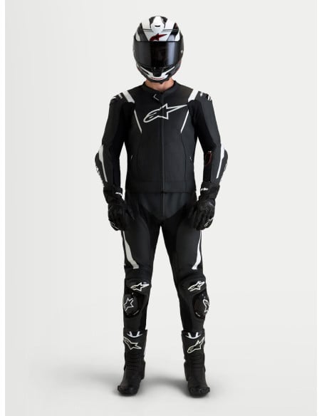 Combinaison cuir moto Alpinestars Missile V3 2 pièces - Noir Blanc