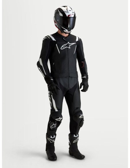 Combinaison cuir moto Alpinestars Missile V3 2 pièces - Noir Blanc