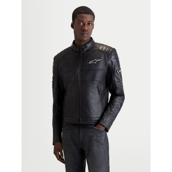 Blouson moto cuir Alpinestars Revern - Noir