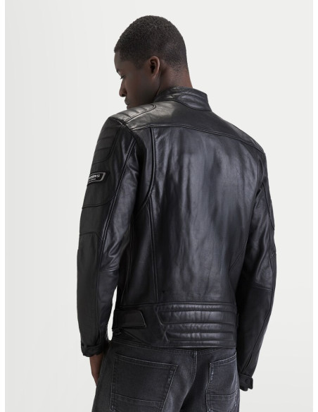 Blouson moto cuir Alpinestars Revern - Noir