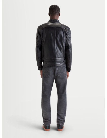 Blouson moto cuir Alpinestars Revern - Noir