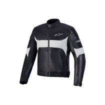 Blouson moto cuir Alpinestars Revern - Noir Gris métal