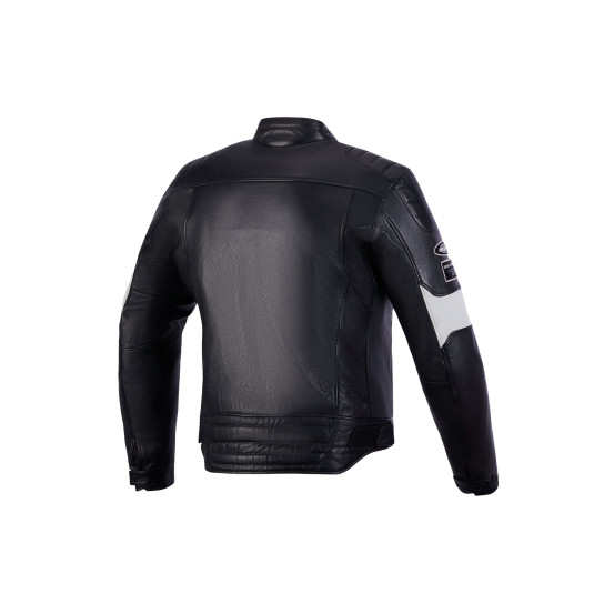 Blouson moto cuir Alpinestars Revern - Noir Gris métal