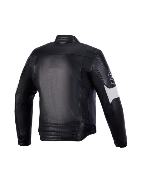 Blouson moto cuir Alpinestars Revern - Noir Gris métal