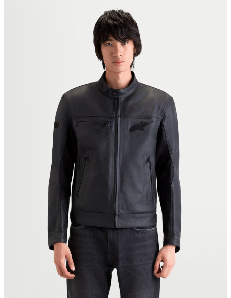 Blouson moto cuir Alpinestars Maver-X - Noir