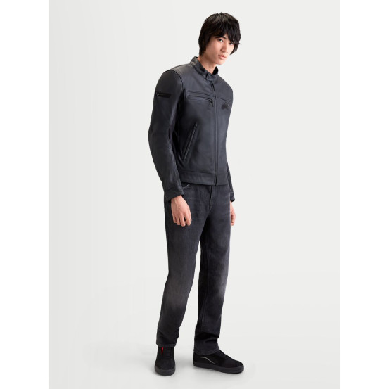 Blouson moto cuir Alpinestars Maver-X - Noir