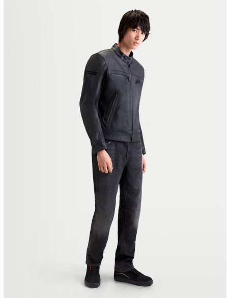 Blouson moto cuir Alpinestars Maver-X - Noir