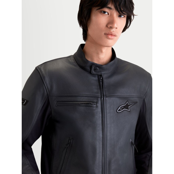 Blouson moto cuir Alpinestars Maver-X - Noir