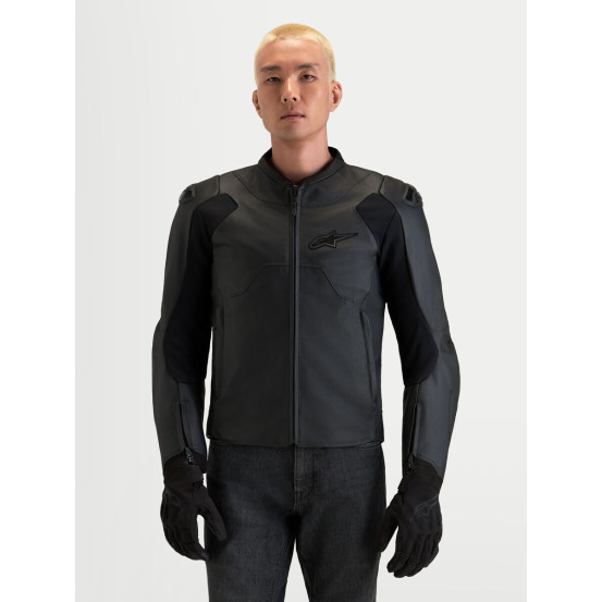 Blouson moto cuir Alpinestars Caliber V2 - Noir