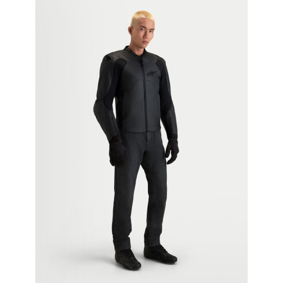 Blouson moto cuir Alpinestars Caliber V2 - Noir