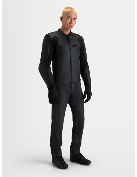 Blouson moto cuir Alpinestars Caliber V2 - Noir