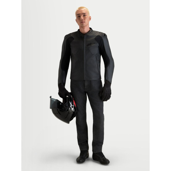 Blouson moto cuir Alpinestars Caliber V2 - Noir