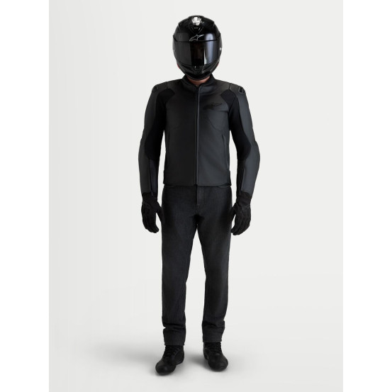 Blouson moto cuir Alpinestars Caliber V2 - Noir