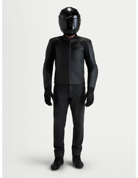Blouson moto cuir Alpinestars Caliber V2 - Noir