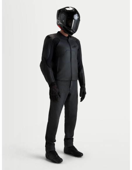 Blouson moto cuir Alpinestars Caliber V2 - Noir