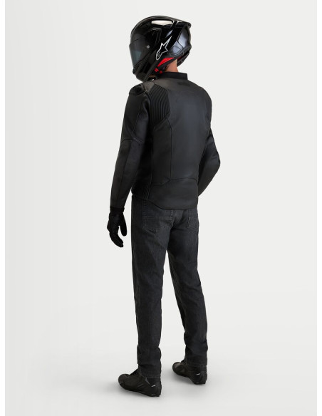 Blouson moto cuir Alpinestars Caliber V2 - Noir