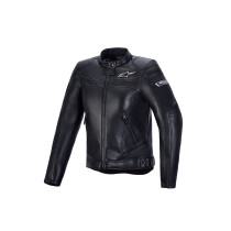 Blouson moto cuir femme Alpinestars Revea - Noir