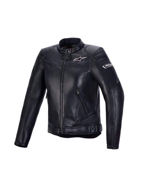 Blouson moto cuir femme Alpinestars Revea - Noir
