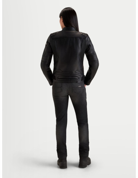 Blouson moto cuir femme Alpinestars Revea - Noir