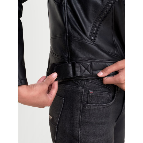 Blouson moto cuir femme Alpinestars Revea - Noir