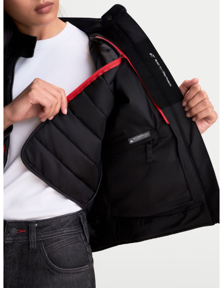 Blouson moto cuir femme Alpinestars Revea - Noir