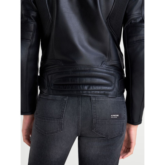 Blouson moto cuir femme Alpinestars Revea - Noir