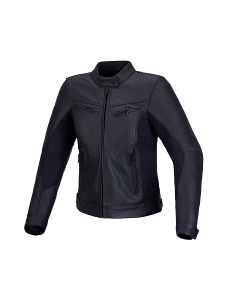 Blouson moto cuir femme Alpinestars Stella Maver-X - Noir
