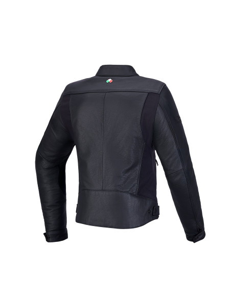 Blouson moto cuir femme Alpinestars Stella Maver-X - Noir